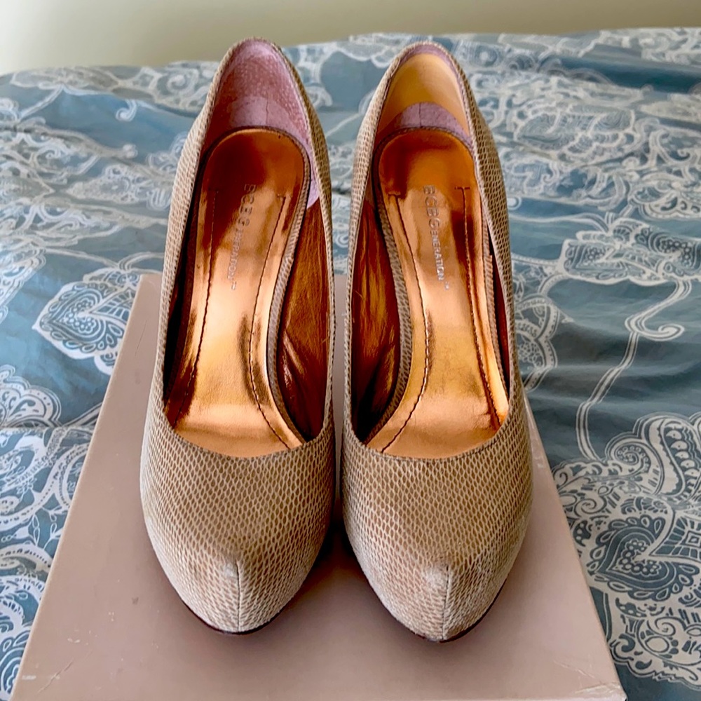 BCBG Parade Snake Heels